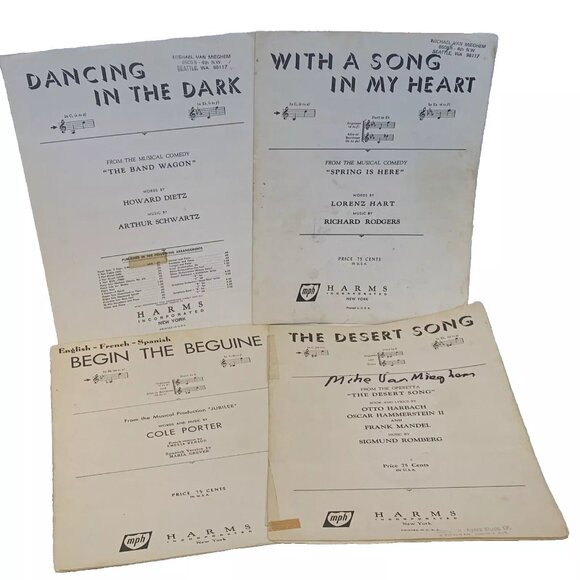 Vintage Harms Sheet Music - From Musicals Operetta Lot Of 4 Piano Vocal - Picture 1 of 9